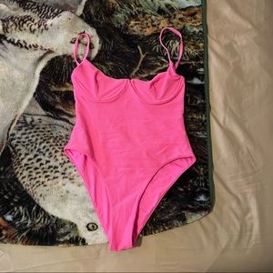 Frankies Bikinis Marie Ribbed Underwire One Piece Swimsuit